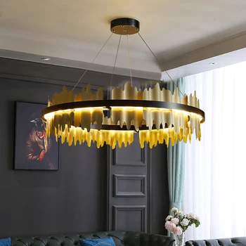 Led-uri moderne candelabru pentru living rotund agățat lampă de lux decorațiuni interioare corpuri de iluminat sufragerie, dormitor de iluminat cu led