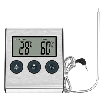 Termometru Electronic Practice Bucătărie Alimente Carne de Temperatură Indicator Contor cu Sondă Digital Cuptor LCD Grătar Timer Sonda Instrument
