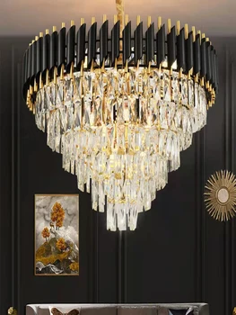 2023 nou de lux K9 cristal candelabru led camera de zi dormitor aur negru sală de mese bucătărie de iluminat interior decor acasă