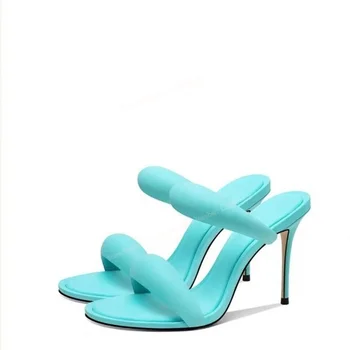 Slip albastru Pe Sexy Papuci de casă Culoare Solidă sandale Pantofi pentru Femei se Taie Toc Subțire de Mare Tocuri Pantofi de Vara 2023 Zapatos Para Mujere